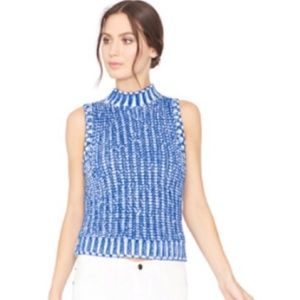 Alice + Olivia Cobalt/White Knit Top